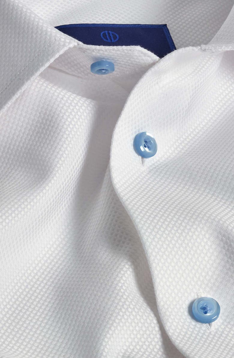 David Donahue Trim Fit Micro Texture Dobby Dress Shirt, Alternate, color, 