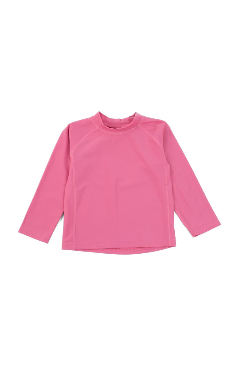 Leveret Kids Long Sleeve Rash Guard, UPF 50+ Swim Shirt, Main, color, Pink