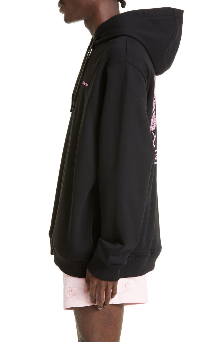 Burberry Lancing Oak Leaf Crest Cotton Hoodie, Alternate, color,