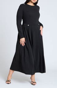 ELOQUII Epaulet Pleated Maxi Dress