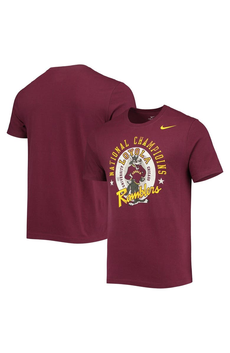 Nike Men's Nike Maroon Loyola Chicago Ramblers Basketball Team Game of Change Core T-Shirt, Main, color,