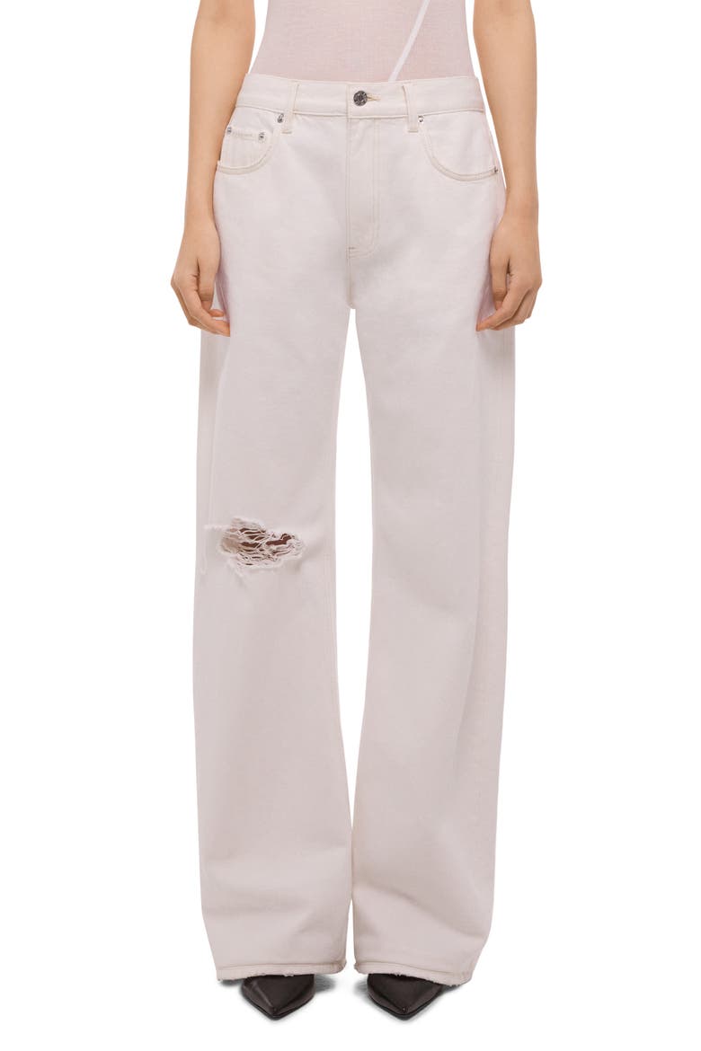Ripped Bootcut Jeans, Main, color, MATTE WHITE - STC