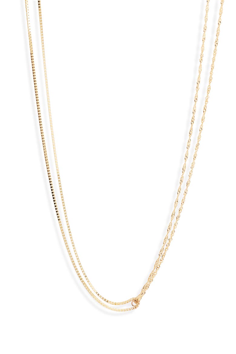 Double Chain Necklace, Main, color, YELLOW GOLD