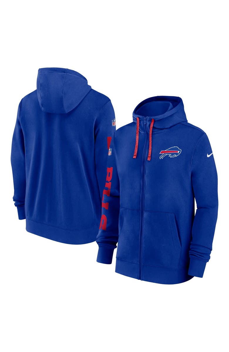 Nike Men's Nike Royal Buffalo Bills 2024 Sideline Club Full-Zip Hoodie, Main, color, 