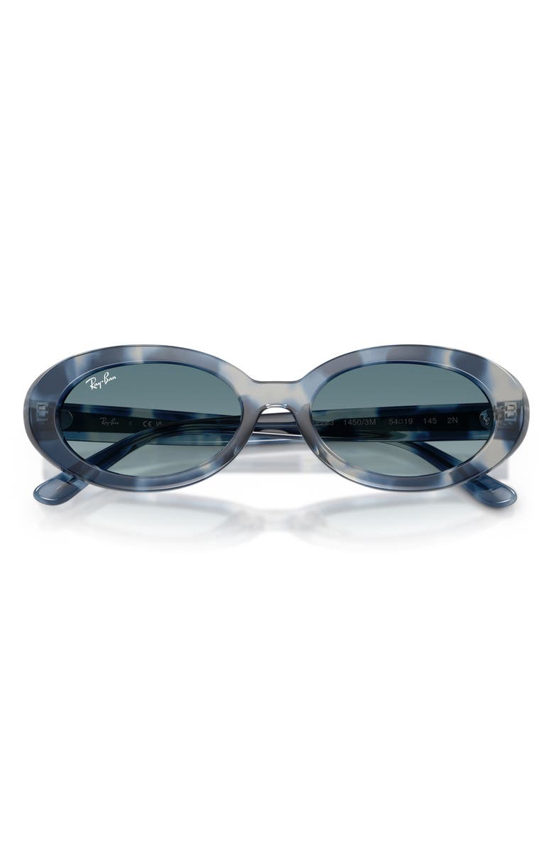 Ray-Ban 54mm Gradient Oval Sunglasses, Alternate, color, Opal Blue Havana / Blue Grey
