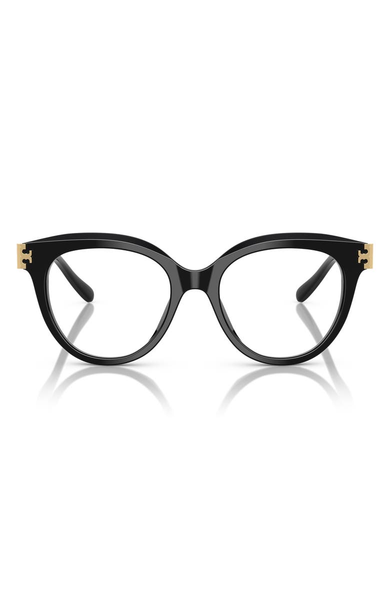 Tory Burch 51mm Phantos Optical Glasses, Main, color, Black