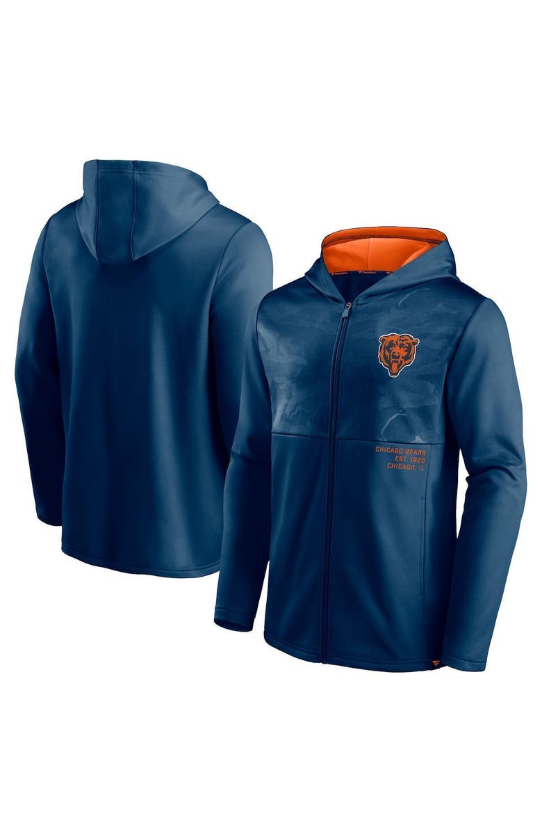 FANATICS Men's Fanatics Branded Navy Chicago Bears Defender Full-Zip Hoodie Jacket, Main, color, 
