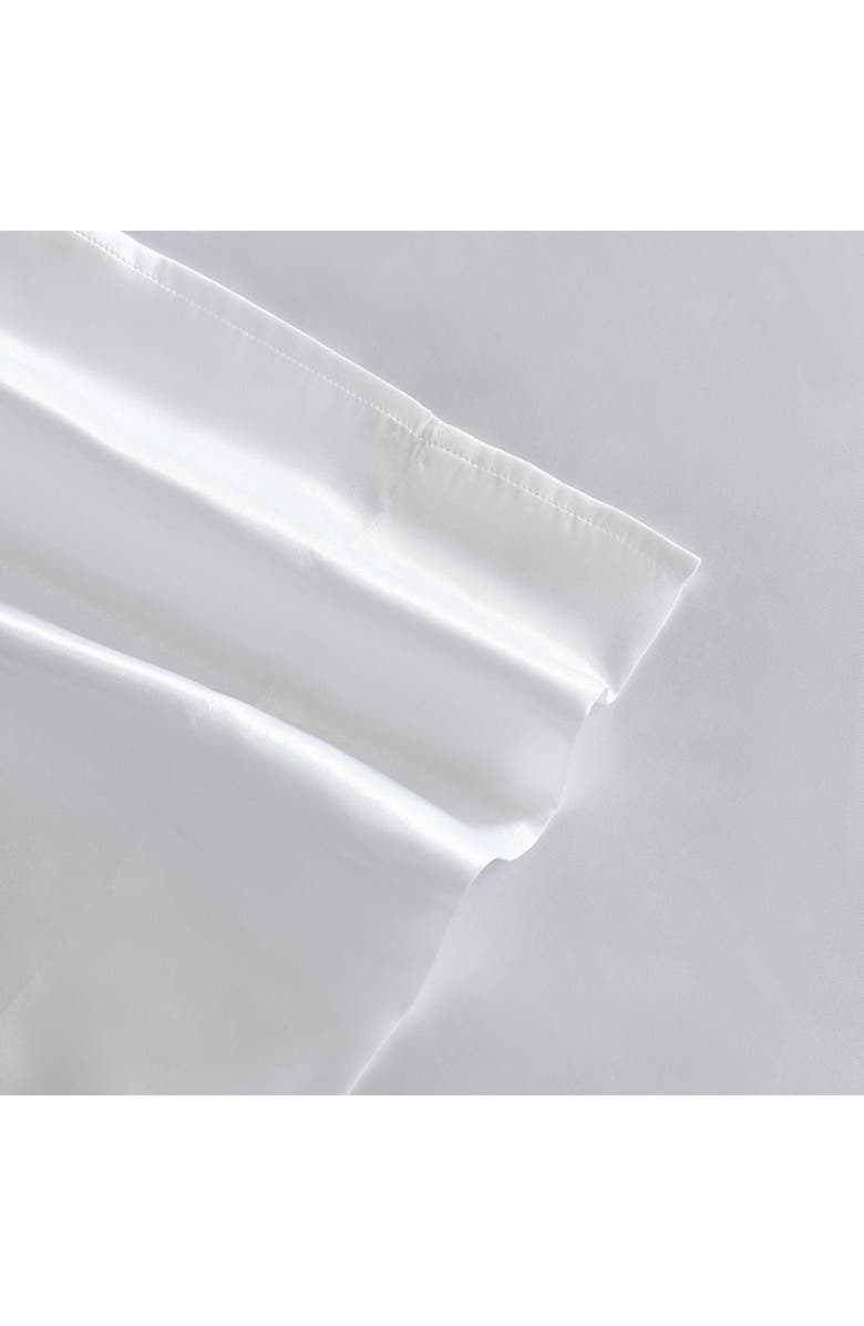 Betsey Johnson Solid Satin Sheet Set, Alternate, color, White