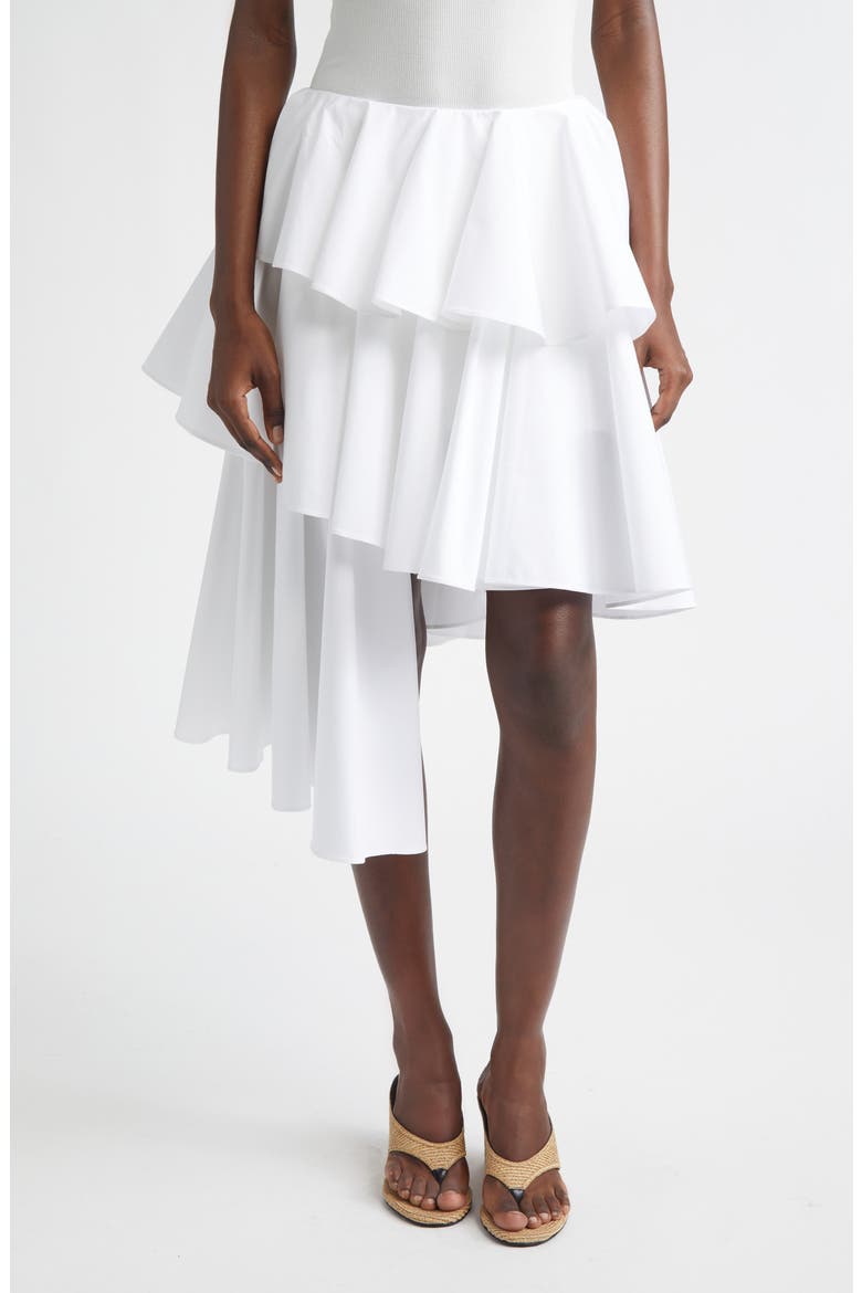 Cotton Spiral Skirt, Main, color, BLANC