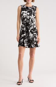 Eliza J Floral Print A-Line Dress