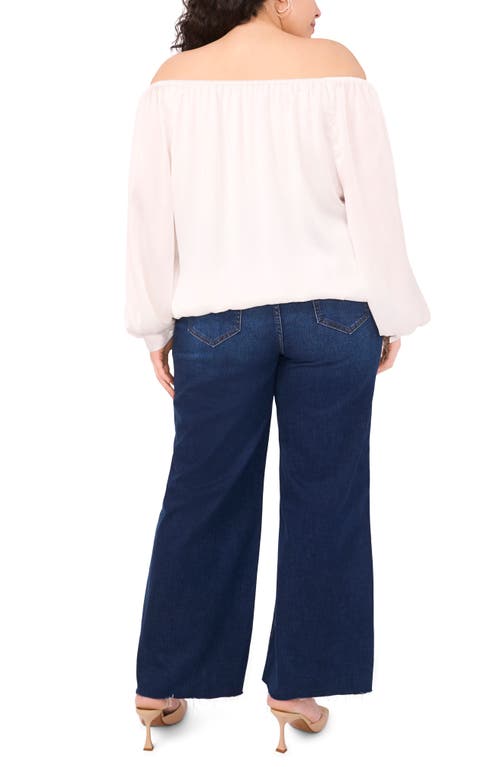 Vince Camuto Off The Shoulder Long Sleeve Top In White