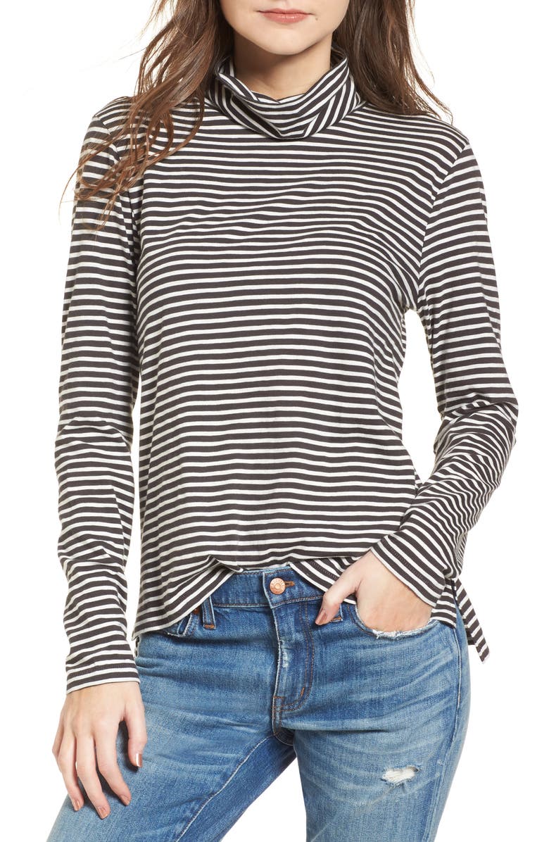 Madewell Whisper Cotton Turtleneck Top, Main, color, 