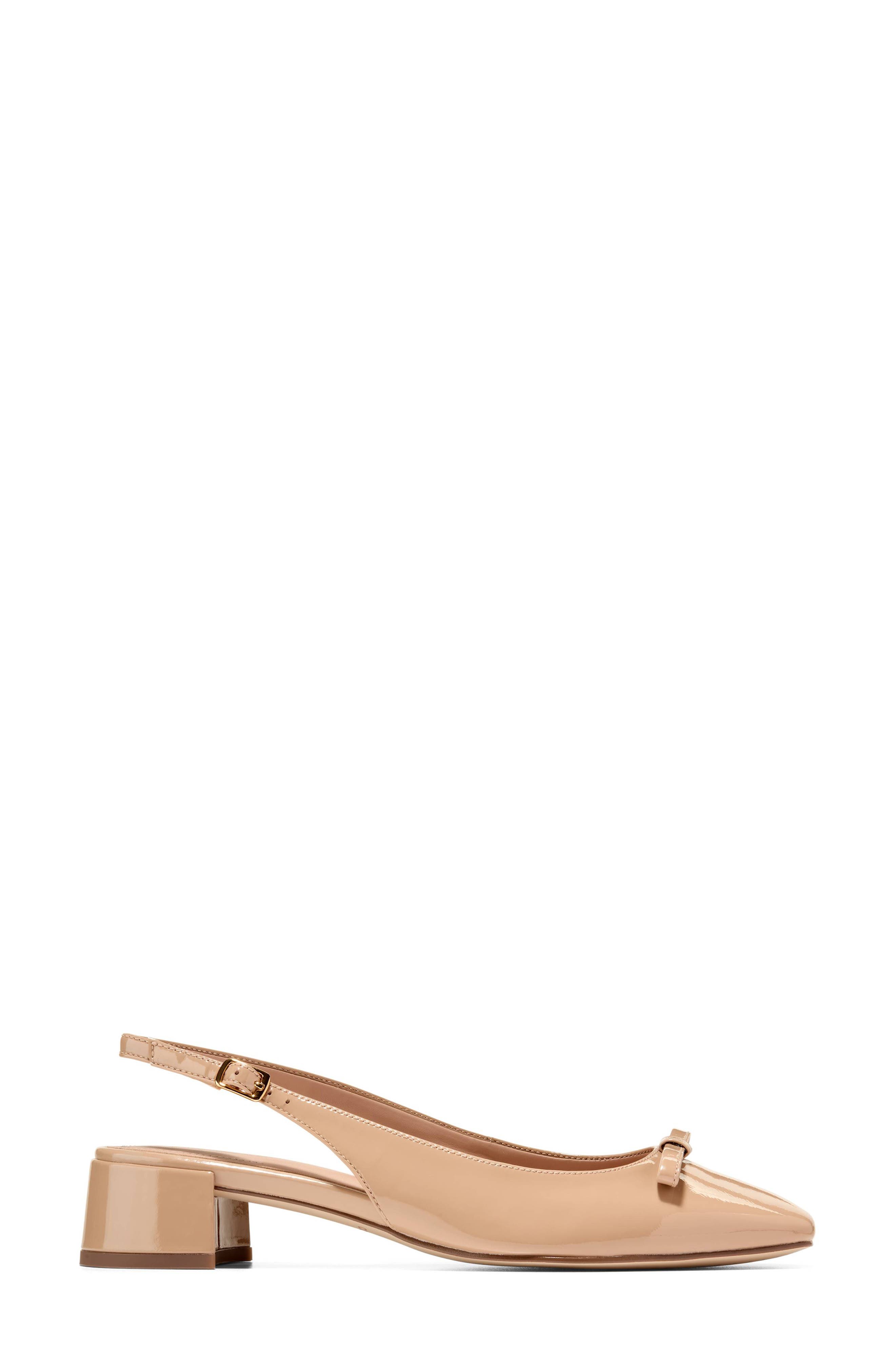 Patsy Bow Slingback Pump, Alternate, color, TUSCAN SAND PATENT LEATHER