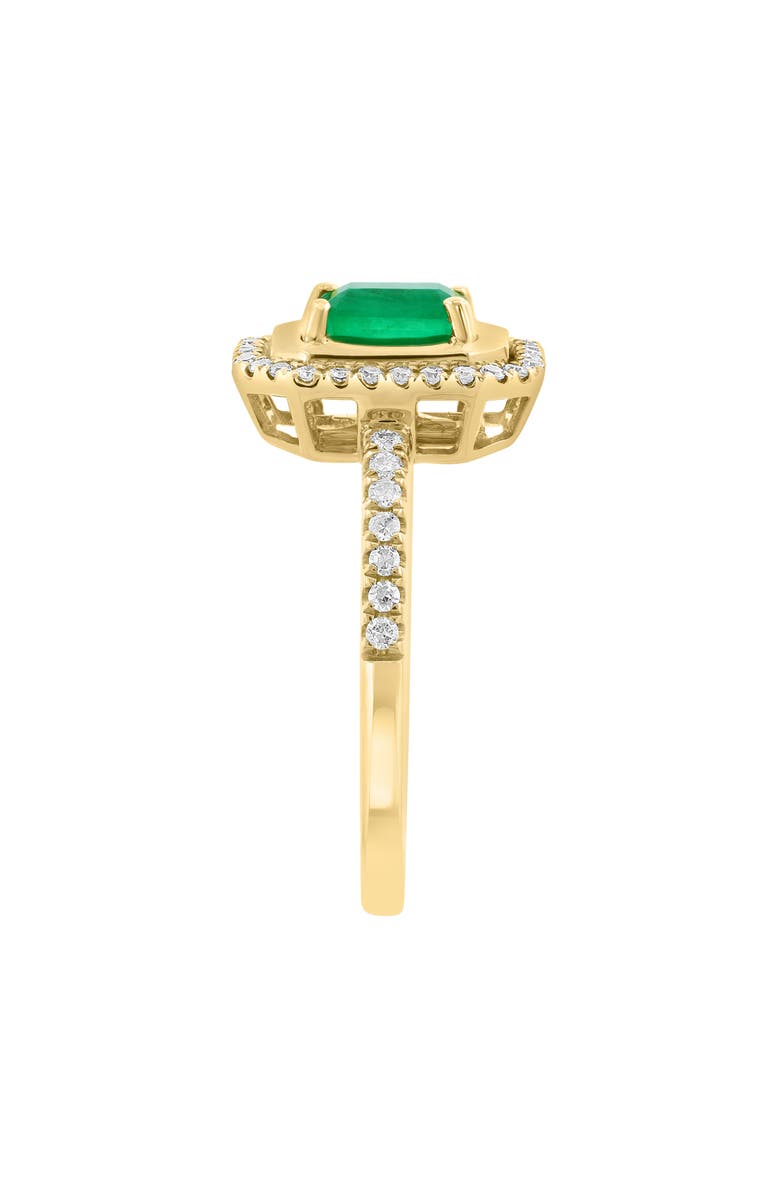 EFFY 14K Gold Emerald & Diamond Pavé Ring, Alternate, color,