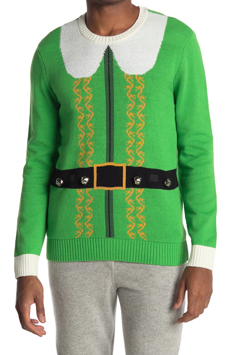 Ugly Christmas Sweater Elf Suit Sweater, Main, color,