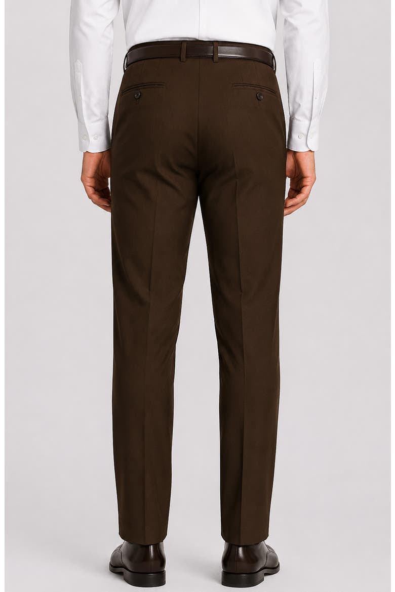 Enzo Slim Fit Wool Dress Pants, Alternate, color, BROWN