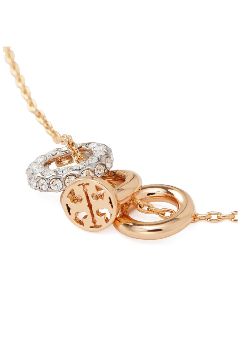 Icon Pav Necklace & Earrings Gift Set, Alternate, color, TORY GOLD / SILVER / CRYSTAL