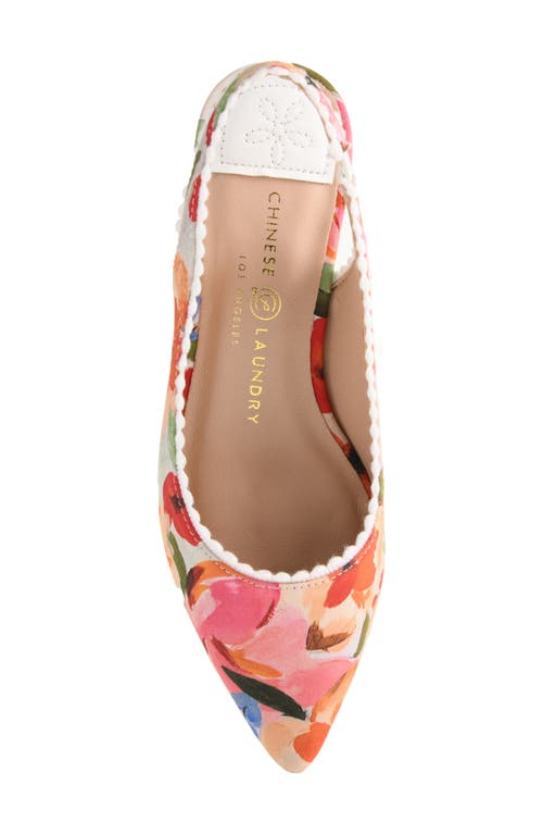 Chinese Laundry Mango Pointed Toe Slingback Flat In Blue Multi