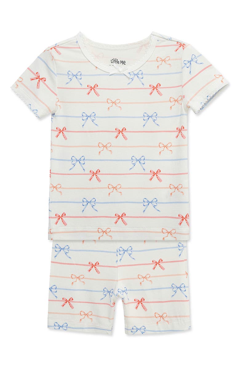 Little Me 2-Pack Bows Stretch Viscose Pajamas Set, Alternate, color, 