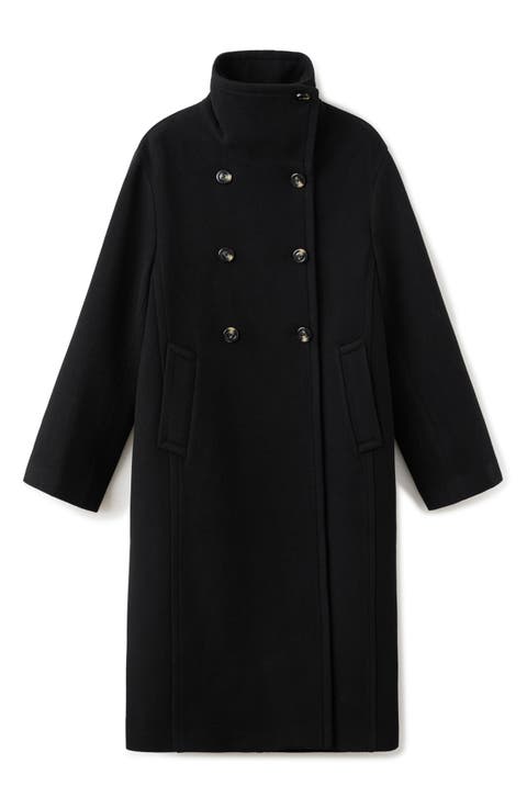 Double Breasted Stand Collar Coat