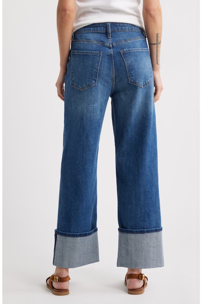 Sienna Cuffed High Waist Wide Leg Jeans, Alternate, color, ALERT
