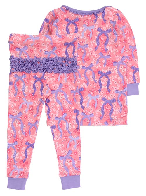 Rufflebutts Softsnooze Ruffle Long Sleeve Pajama Set, Signature Rear Ruffles In Multi