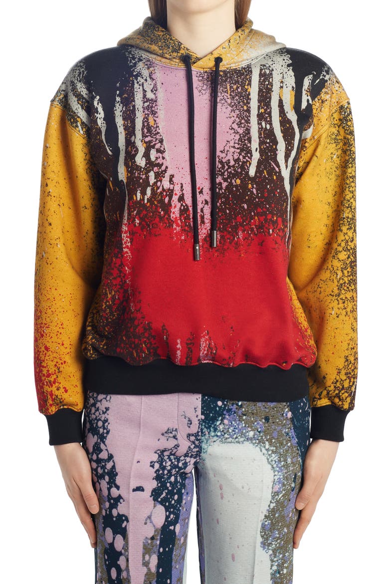 x KATSU Offkat Spray Paint Cotton Hoodie, Main, color, BLACK MULTI