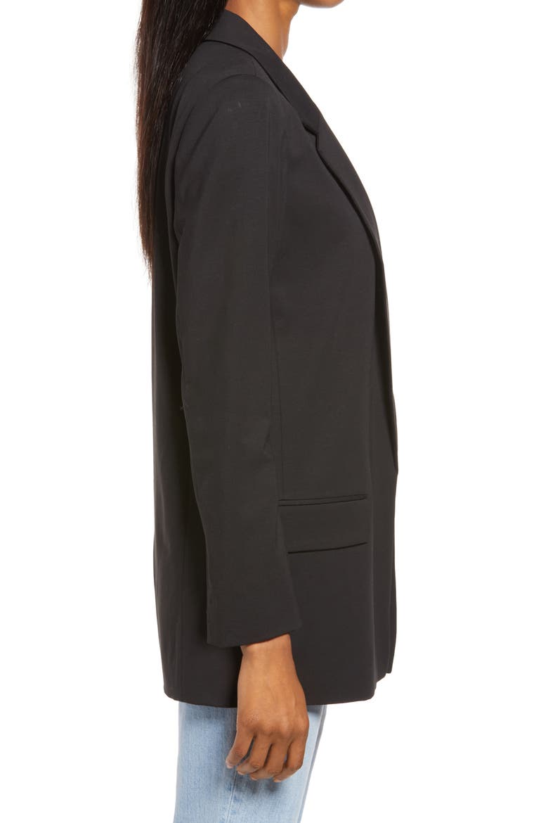 Aleida Open Front Jersey Blazer, Alternate, color, BLACK