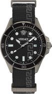 Versace Greca Force Fabric Strap Watch, 42mm