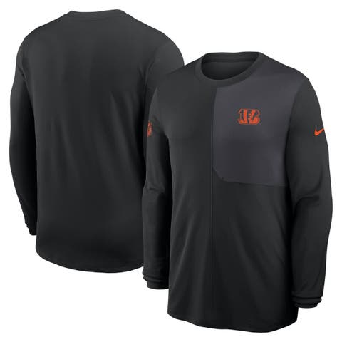 Men's Nike Black Cincinnati Bengals Sideline Coach UV Performance Long Sleeve T-Shirt