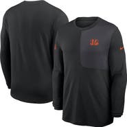 Nike Men's Nike Black Cincinnati Bengals Sideline Coach UV Performance Long Sleeve T-Shirt