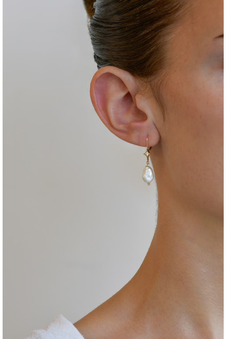 Jac + Jo Aurora Freshwater Pearl Drop Earrings, Alternate, color, WHITE