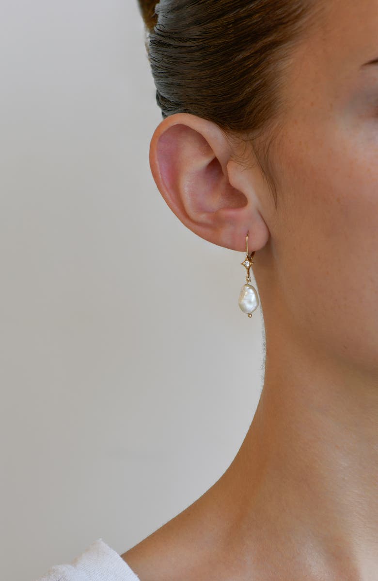 Anzie Jac + Jo Aurora Freshwater Pearl Drop Earrings, Alternate, color, White