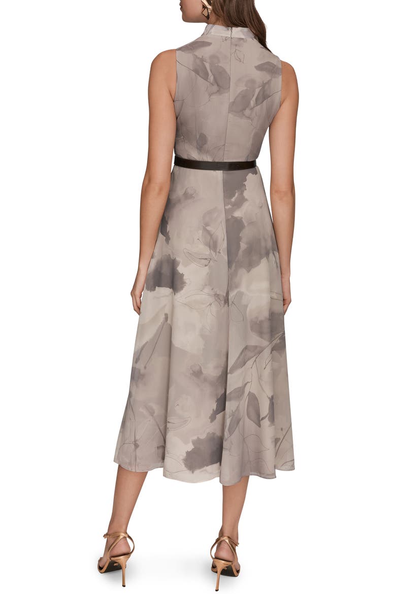 Cowl Neck Belted Fit & Flare Dress, Alternate, color, DRIFTWOOD MULTI