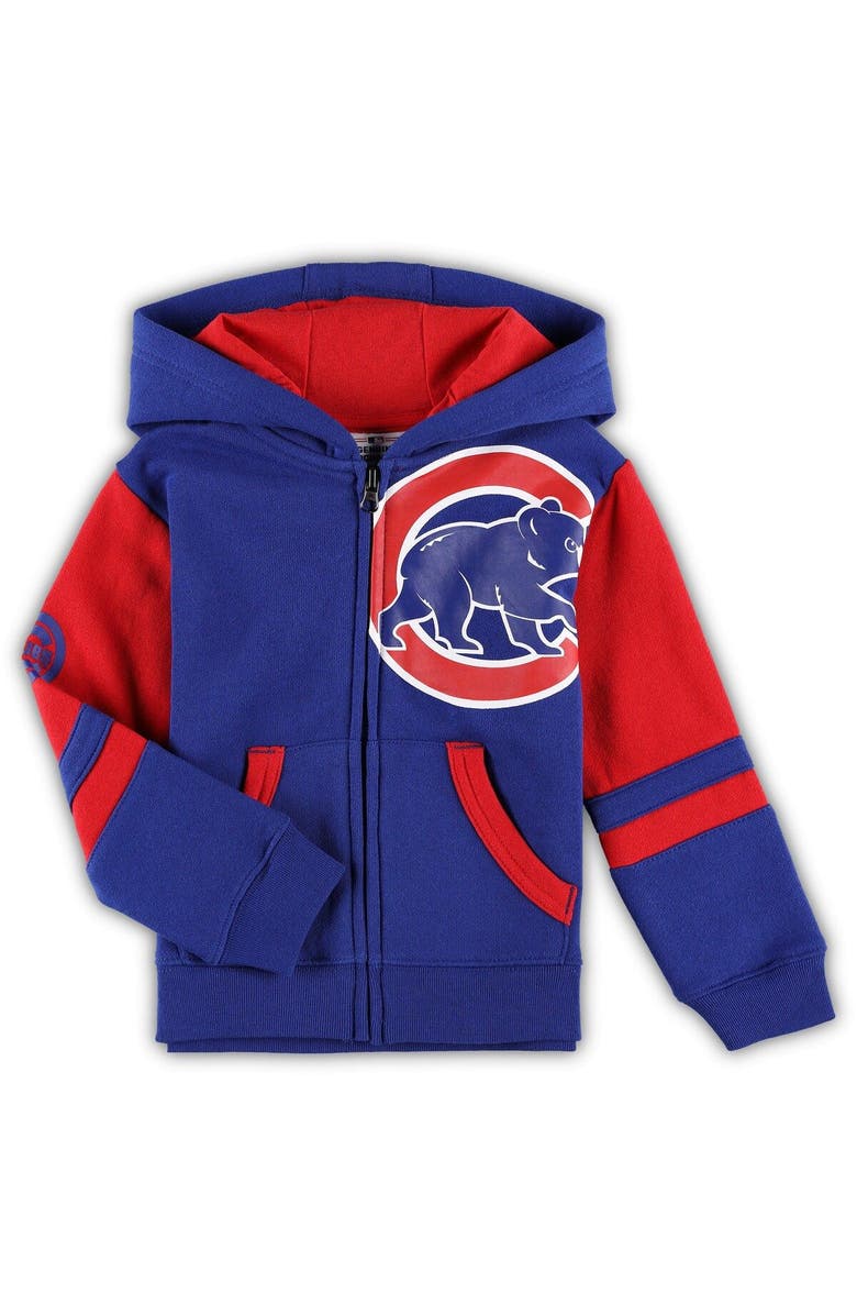 Outerstuff Toddler Royal Chicago Cubs Fleece Hoodie Full-Zip Jacket, Alternate, color, 