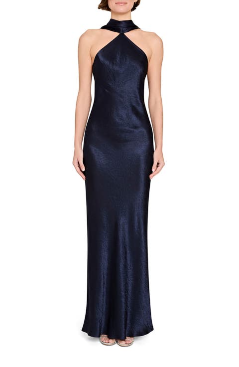 Ashton Drape Satin Gown