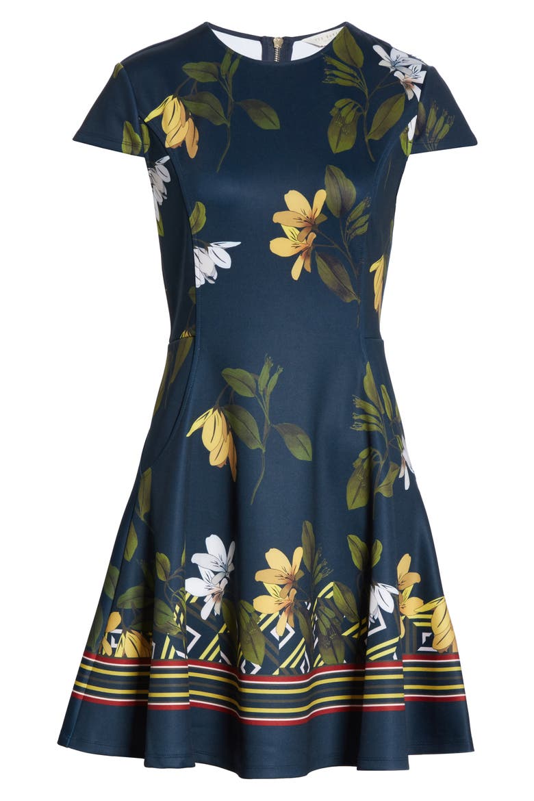 Gallah Savanna Skater Dress, Alternate, color, DARK BLUE