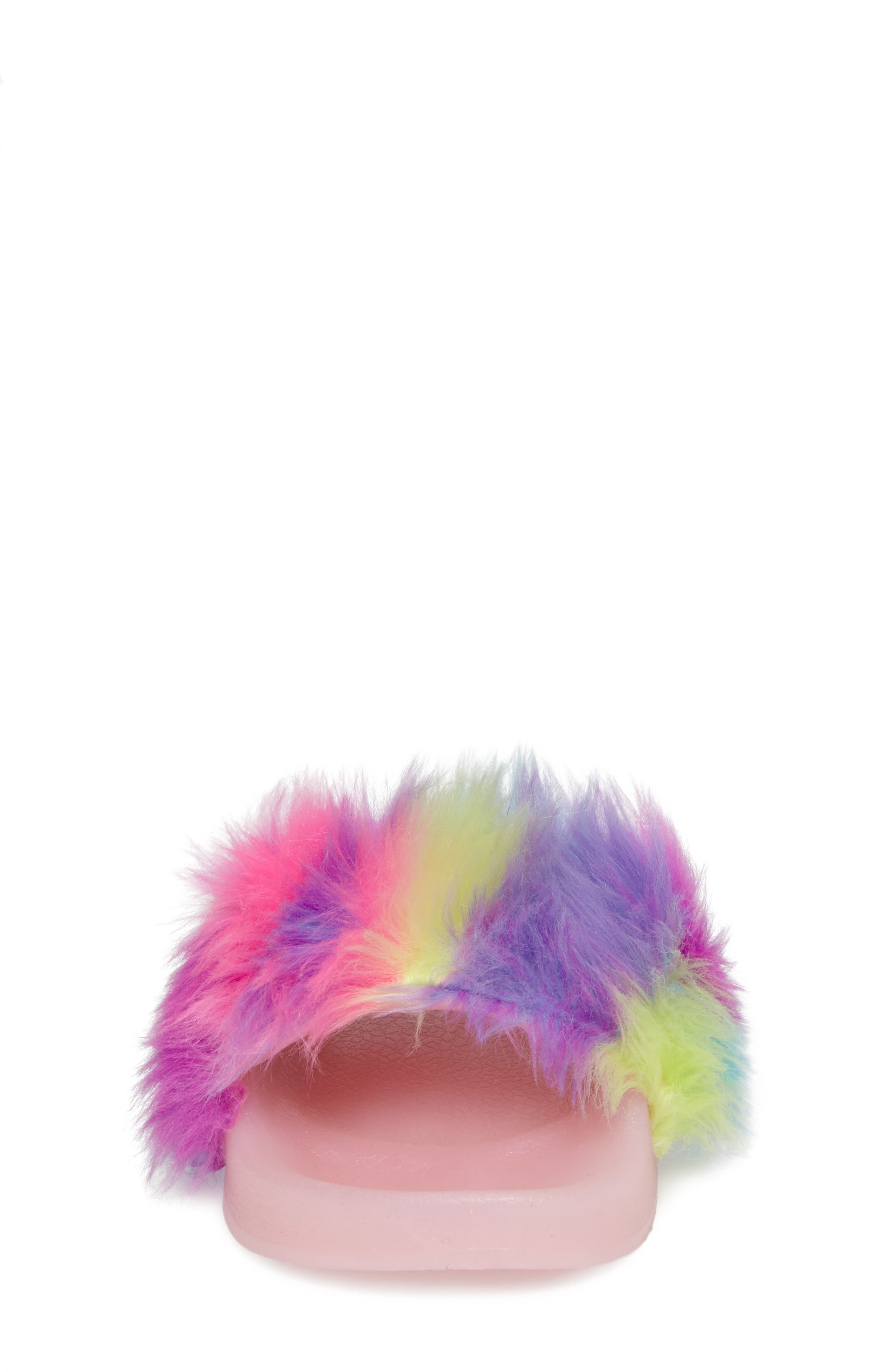Jlights Faux Fur Light-Up Slide Sandal, Alternate, color, MULTI