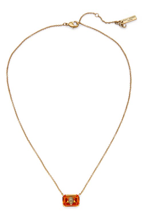 Kurt Geiger London Emerald Cut Crystal Pendant Necklace In Gold
