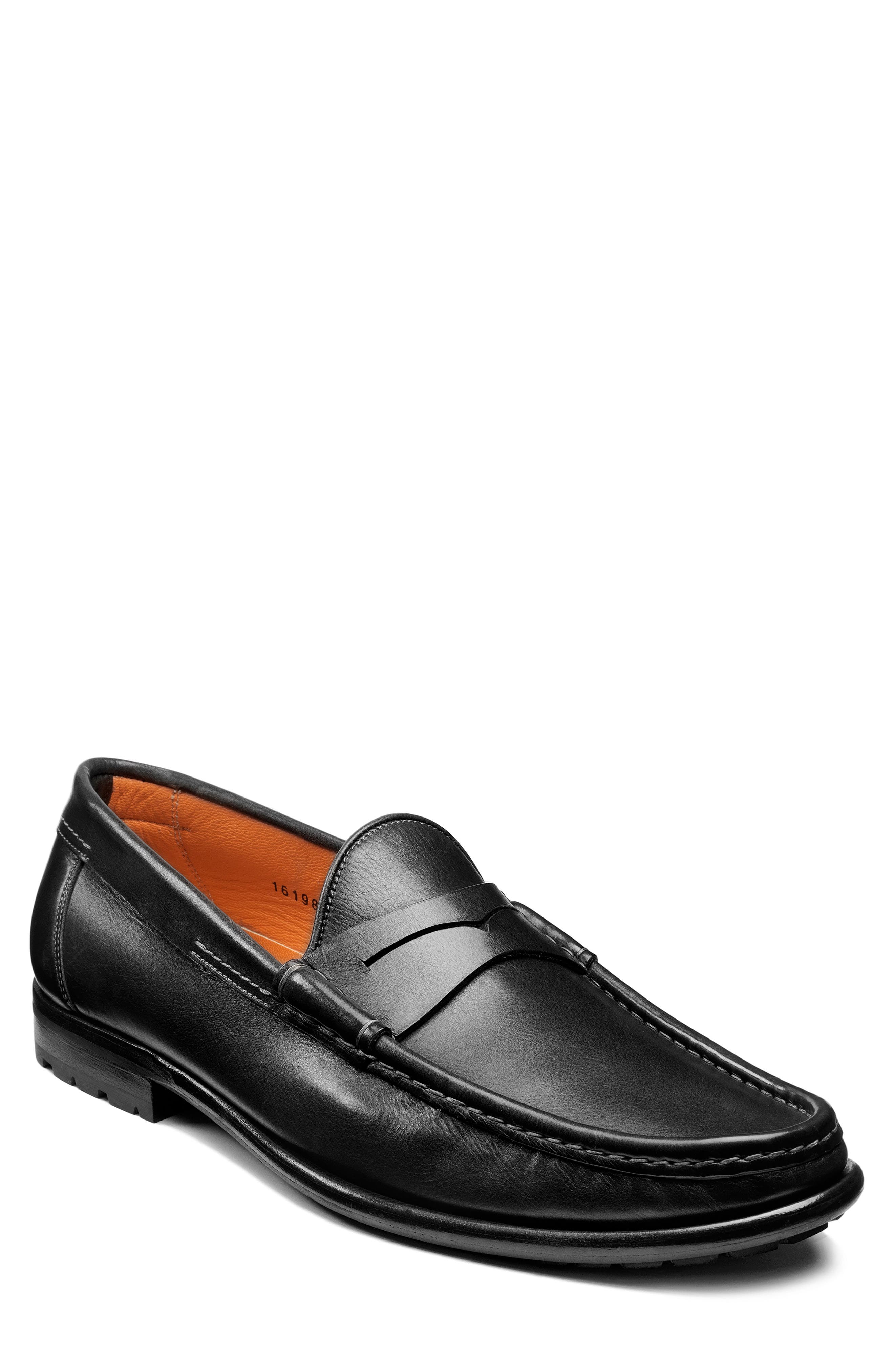 Santoni Ascott Penny Loafer, Main, color, Black