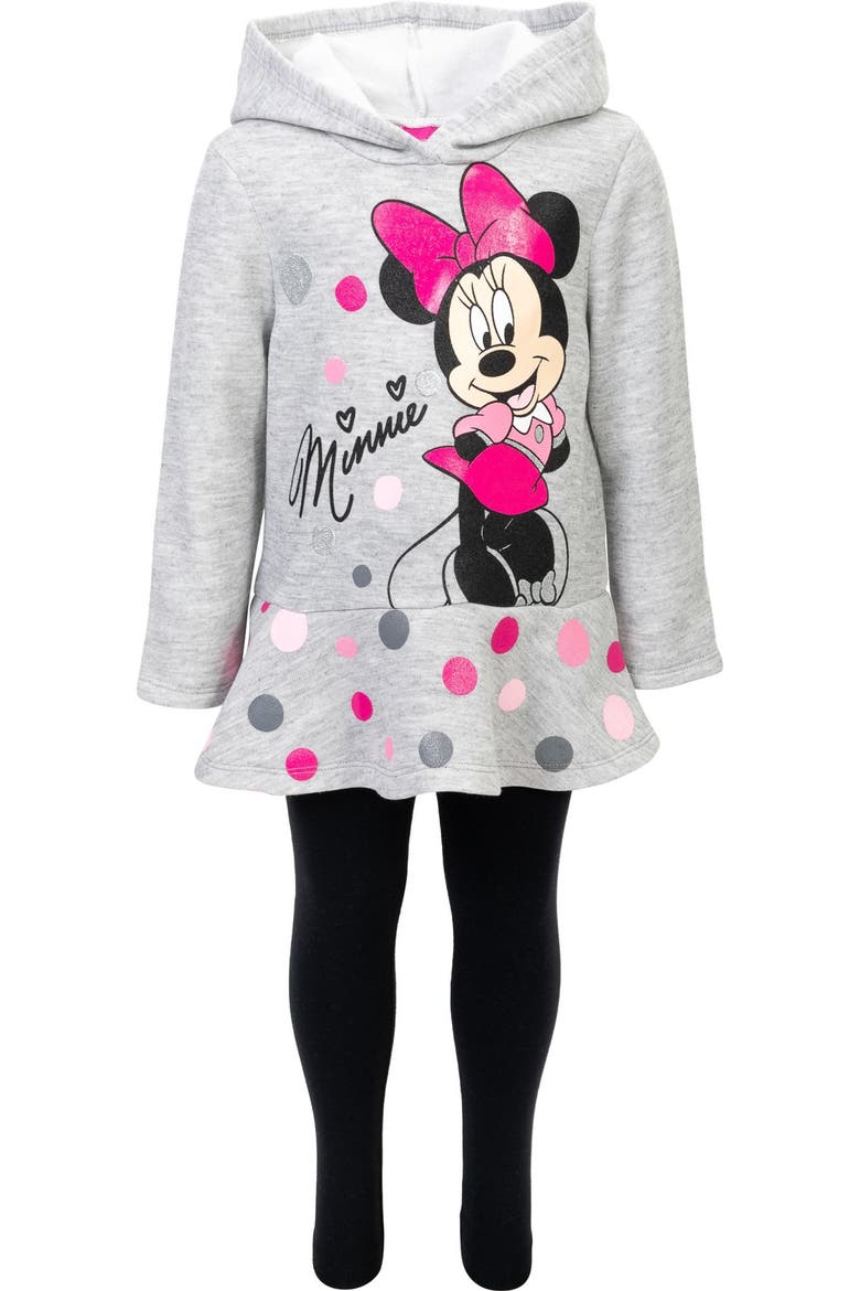 Minnie Mouse 2-Piece Fleece Hoodie and Leggings Set, Alternate, color, Minnie Grey Black