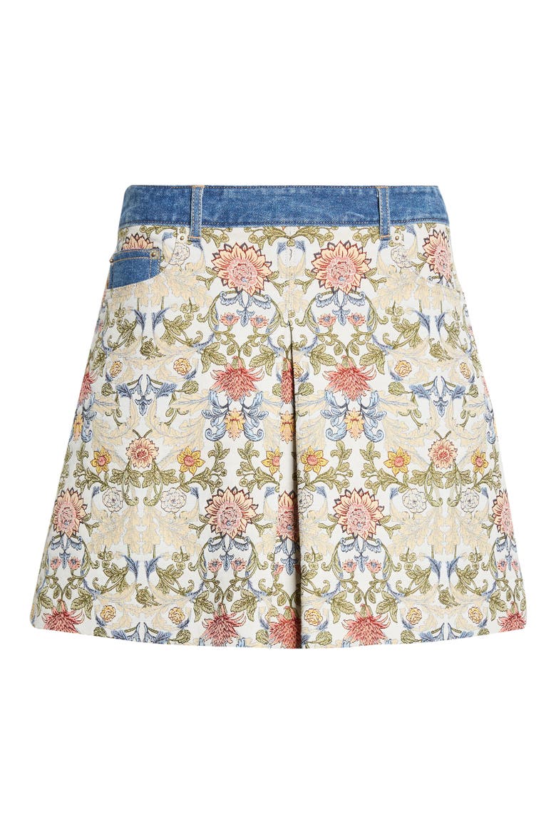 Kaiya Floral Tapestry Miniskirt, Alternate, color, CREAM MULTI
