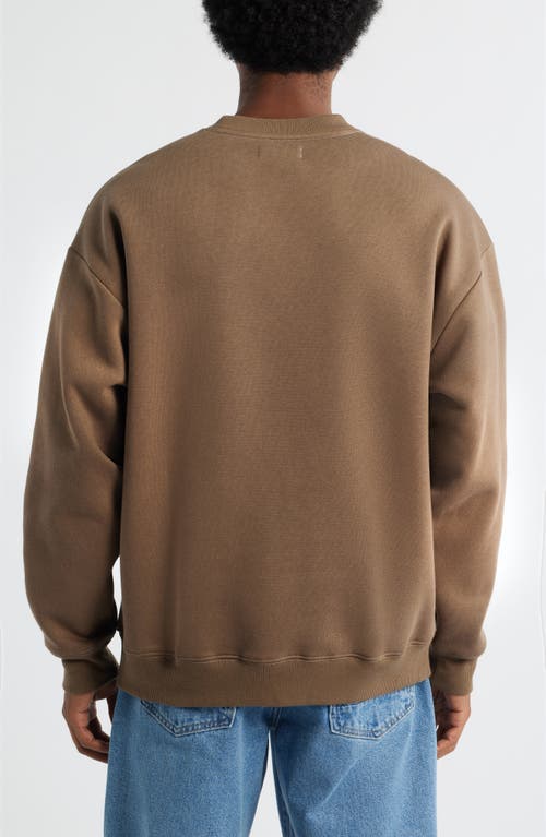 Bp. Oversize Fleece Crewneck Sweatshirt In Brown