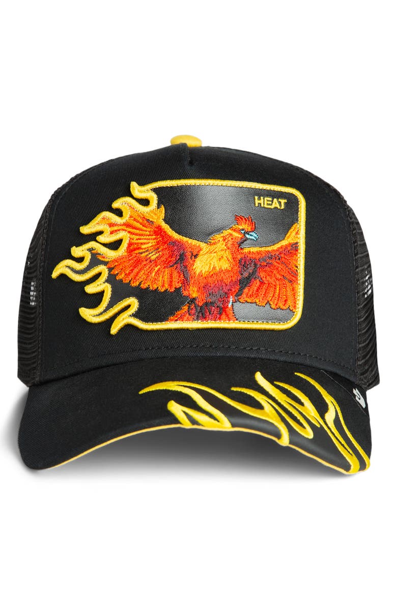 Goorin Bros. Heat Flames Embroidered Snapback Trucker Hat, Alternate, color, Void