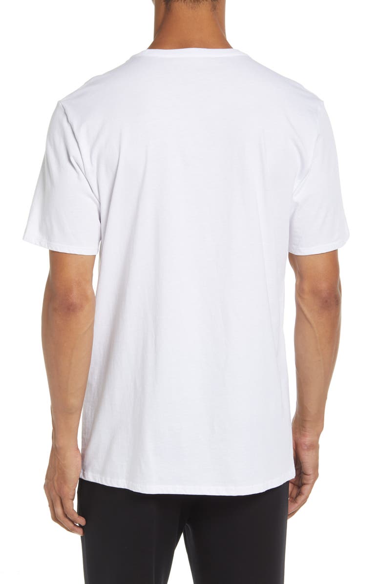 KARL LAGERFELD PARIS Flocked Stacked Logo Cotton Tee, Alternate, color, 