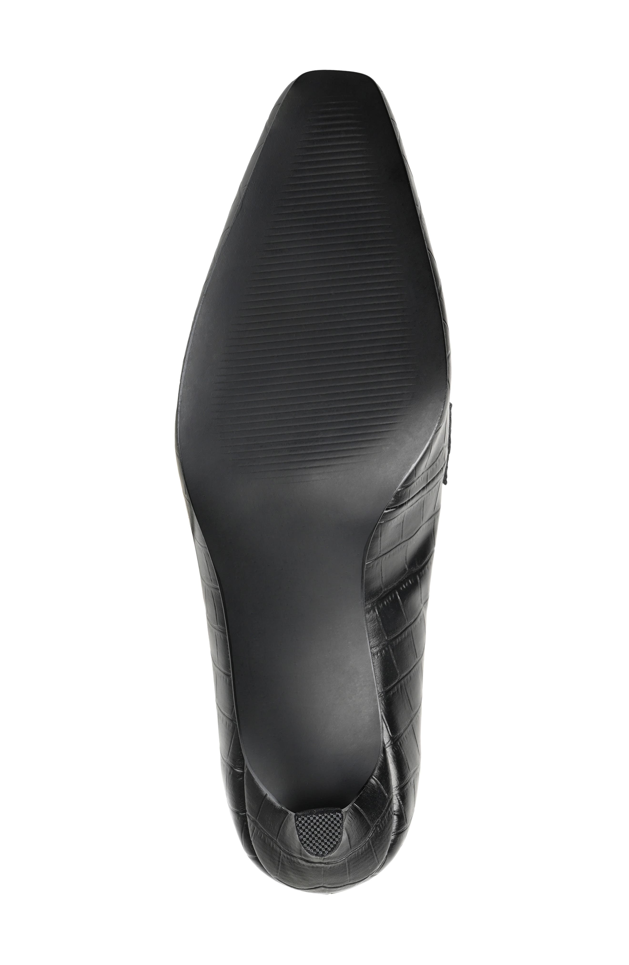 Journee Collection Celina Croc Embossed Loafer Pump - Wide Width Available, Alternate, color, Black
