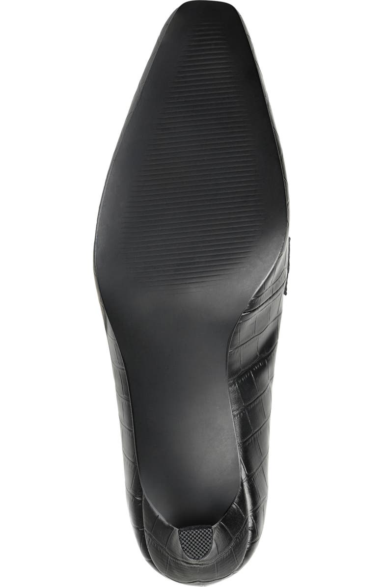 Journee Collection Celina Croc Embossed Loafer Pump - Wide Width Available, Alternate, color, Black