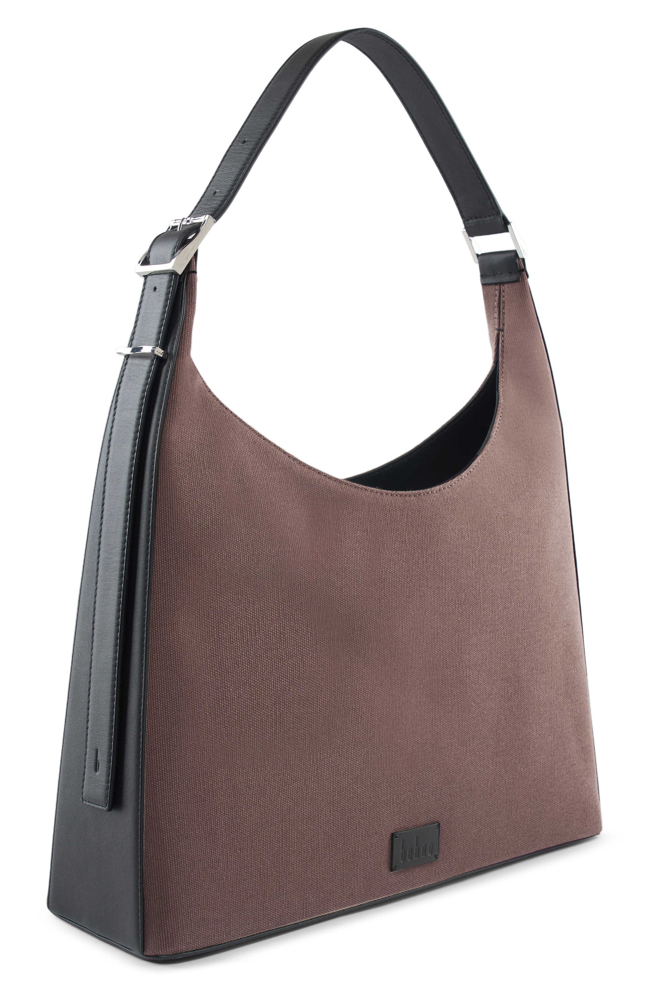 behno Danny Flatiron Canvas Shoulder Bag, Alternate, color, Cacao/ Black