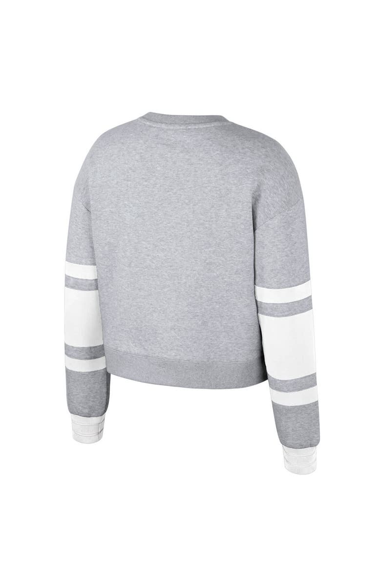 Stadium Essentials Women's Stadium Essentials Heather Gray Philadelphia 76ers 2024/25 City Edition Scrimmage Cropped Pullover Sweatshirt, Alternate, color, 