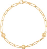 Frankie & Zoe 10K Yellow Gold Beaded Station Chain Bracelet